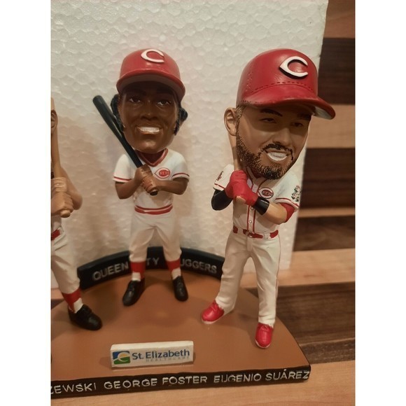CINCINNATI REDS TRIPLE‎ BOBBLE HEAD QUEEN CITY SLUGGERS Kluszewski Foster Suarez - Picture 3 of 15
